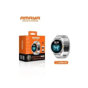 Amaya Smart Watch Lite ASW-50 AMOLED Metallic Smart Watch with Dual Metal and Silicone Straps