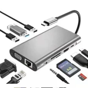 USB Type-C to HDTV 10-in-1 multifunction USB hub with HDMI USB Ethernet and card reader ports in Kenya