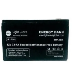 Lightwave 12V 7.5Ah UPS battery Kenya sealed lead acid backup battery for UPS and CCTV